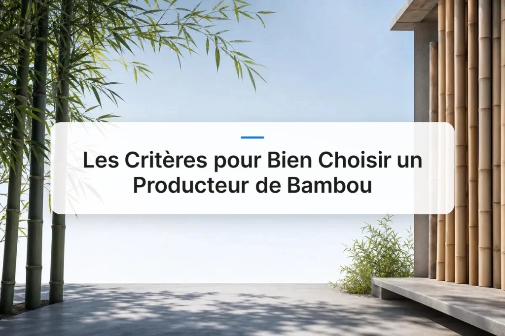 Les Critères pour Bien Choisir un Producteur de&nbsp;Bambou
